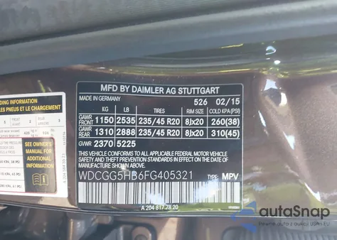 2015 Mercedes-Benz Glk 350 z USA, uszkodzony, nr VIN WDCGG5HB6FG405321